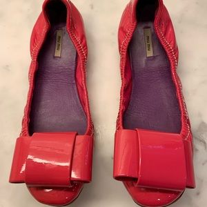 Miu Miu Hot Pink Patent Bow Ballet Flats